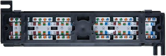 12 Port Cat5/5e Unshielded Wallmount Rackmount Patch Panel, Backwards Compatible with CAT 3/4/5 Cabling (12 Port)