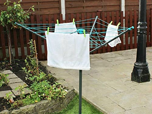 3 Arms 30m Rotary Tree Umbrella System Garden Washing Line Clothe...