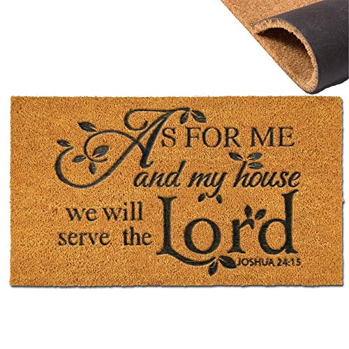 Coir Door Mat Outdoor Mats For Home Entrance As FOR ME and My House We Will Serve The Funny doormats Front Door mat Indoor Entrance Embroidered Welcome Rubber Rugs Easter Home Decoration 30x 18