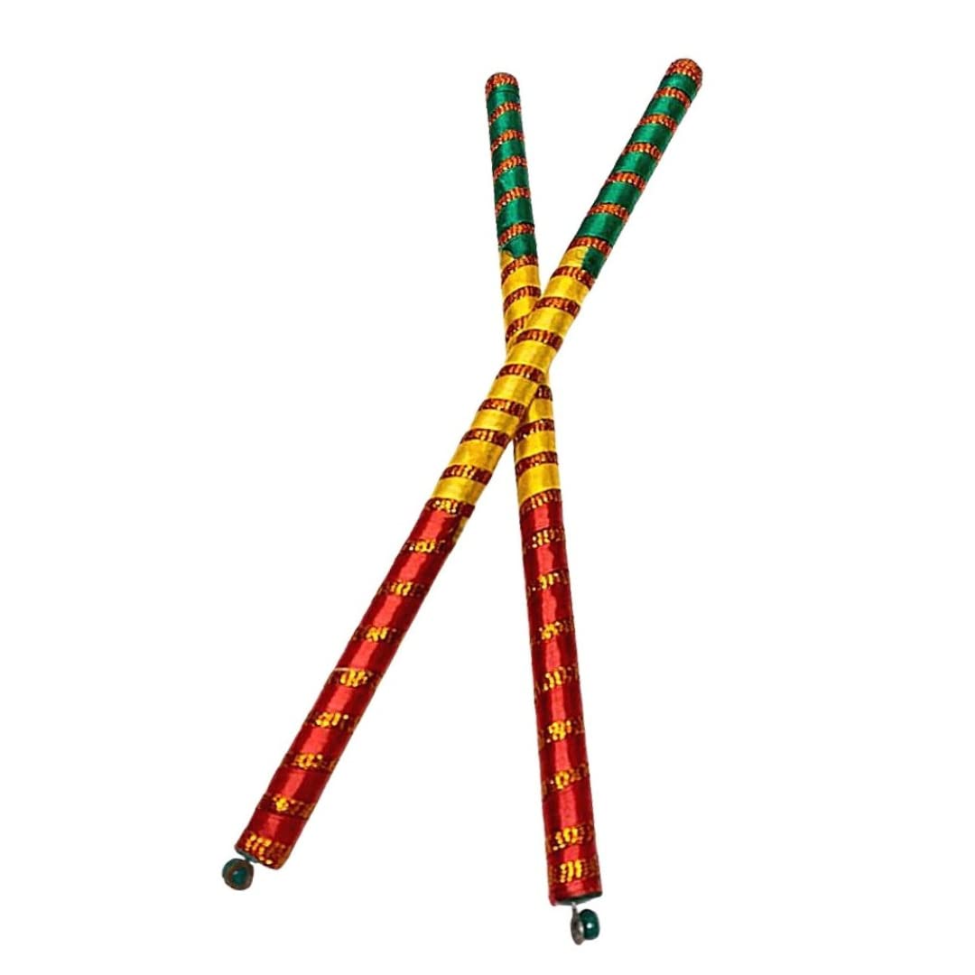 STLYZ Wooden Dandiya Sticks for Dance, 15 inch Dandiya Sticks for Kids Girls Women for Garba Navratri Dance (2 Quantity = 2 Pairs) 4