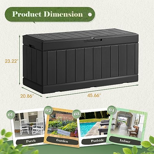 Homall 85 Gallon Large Resin Deck Box Waterproof Outdoor Storage With Padlock Indoor Outdoor Organization And Storage Container For Patio Furniture Cushions thumb #6