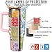 Pioneer Woman Tumbler Boho Floral Tumbler 40 oz Pioneer Women Gifts for Women Bohemia Cups Coffee Travel Mug with Handle Leak Proof Insulated Woman Decor Stuff