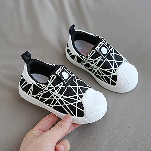 Image of Toddler Boys Girls Sneakers, Outdoor Non-Slip Loafer Shoes(21-30 Months) (Black, 6)