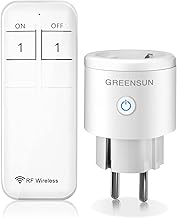 GreenSun Wireless Remote Control Socket – 30 m 3680 W Connected Socket 16 A Switch with RF Remote Control Smart Plug for Lamp and Household Appliances