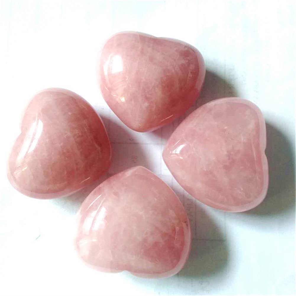 FFIME Specimen Healed Love Gemstone Heart Crystal Crafts Natural Rose Quartz Couple Pink DIY Carved Ornament Stones As a Gift
