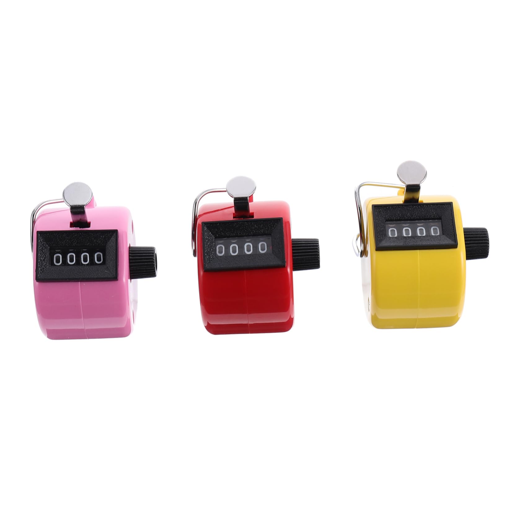 Happyyami Mechanical Counter Mini Hand Counter Digital for Counting 4 Portable Hand Held Random Color