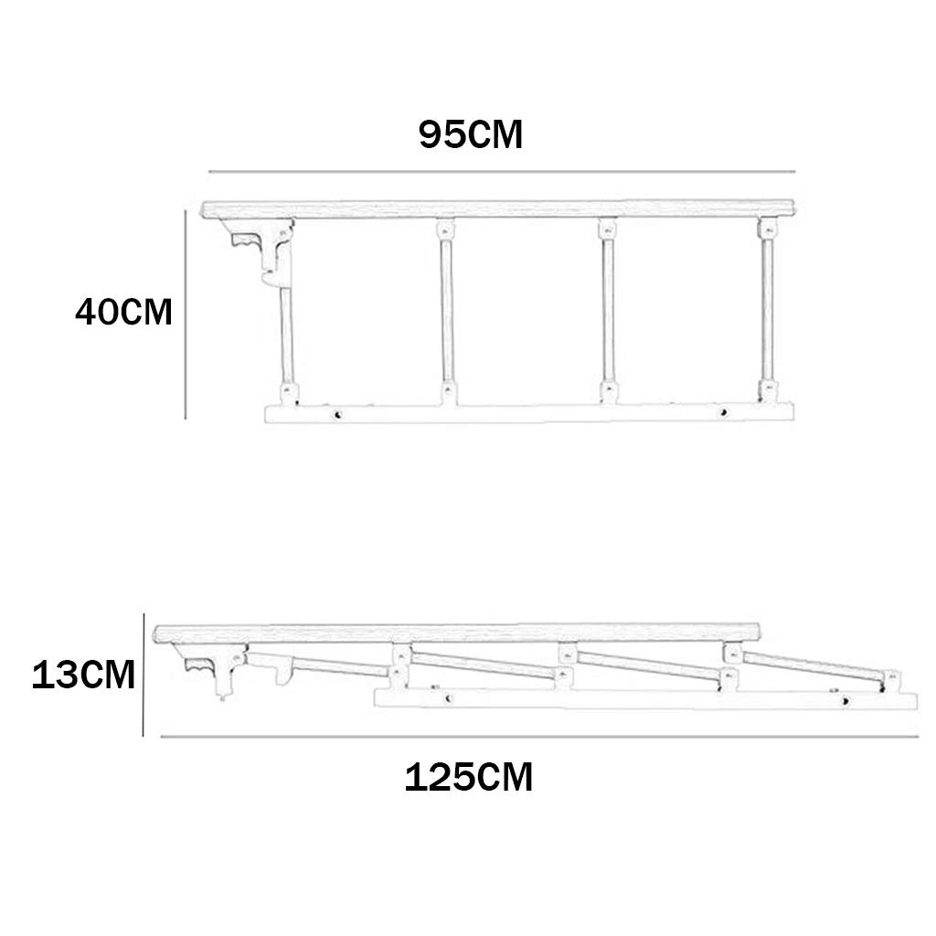 Barandilla Lateral de Cama Barandillas de Cama Plegables para Ancianos Barandillas de protección contra caídas de cabecera de Acero Inoxidable Asas de cabecera auxiliares de seguri
