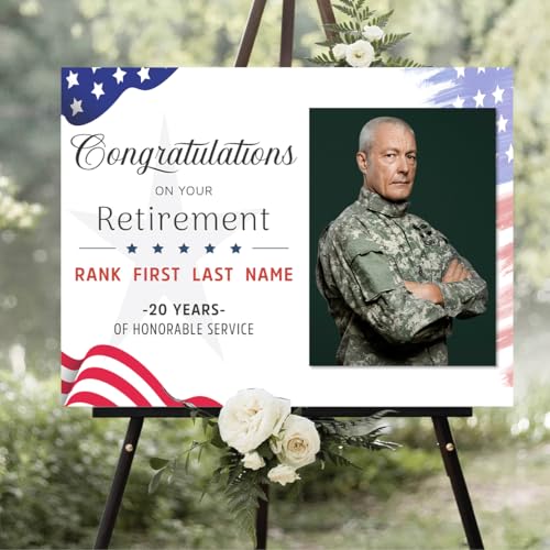 Personalized Military Retirement Sign