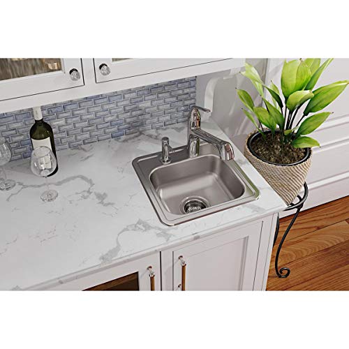 Image of Dayton D115162 Single Bowl Drop-in Stainless Steel Bar Sink, 15 x 15 with 3.5 inch Drain Hole