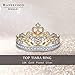 Yellow & White Gold Plated 925 Sterling Silver Princess Crown Rings - Top Tiara Ring Gift（yellow-gold-plated-silver，8）