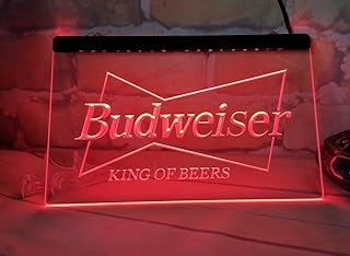 Red LED Beer Neon Sign Wall and Room Decor, Neon Night Light for Man Cave Bedroom Home Bar Shop Pub Bistro Party Hotel Game Room Decor Gifts 12x8 Inch