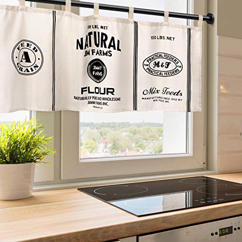Cortinas curtas de cozinha de algodão vintage da IMIKEYA