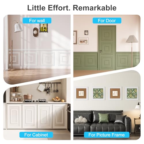 Image of Art3d Premade Peel and Stick Door Molding Trim Kit, 4 Frames Set, 20 inchx 20 inch