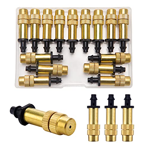 VooGenzek 15 Stücke Bewässerungsdüse aus Kupfer, Einstellbar Kupfer Bewässerung Düse, Einstellbare Nebeldüse Spritzdüse, für Gartenbewässerung Gewächshaus Sämling Bewässerung