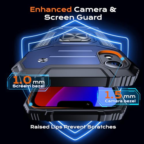 Image of Anqrp Heavy Duty Case for iPhone XR Case with Enhanced Ring Holder Grip Stand, Military Grade Shockproof Rugged Drop Protective Silicone Hard Slim iPhone XR Phone Case Cover,Vivid Blue