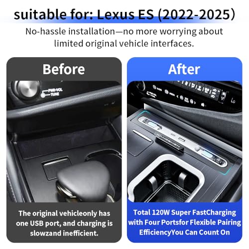 Accessoires de console centrale Lexus ES station USB charge rapide