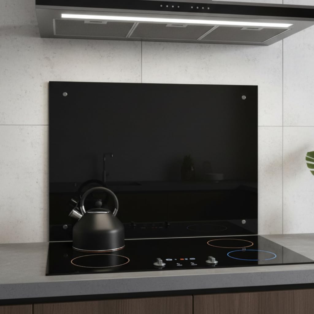 Black Gold Tempered Glas Spatbescherming Voor Achter de Kookplaat 49
