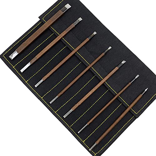Ensemble d'outils de sculpture sur bois, 7pcs / ensemble manganèse acier sculpture couteau sculpting burincl set tarving graveur coupeur ciseau de pierre en pierre outil de sculpture de bois de bois e