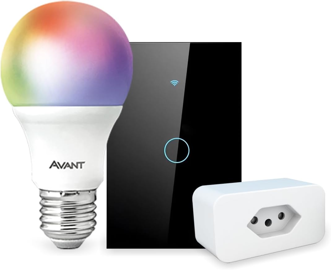 Avant Neo - Kit Casa Conectada Smart Wi-fi 2.4 GHz Lampada RGB + Interruptor 1 Botão Preto + Tomada Inteligente Neo Avant | Amazon.com.br