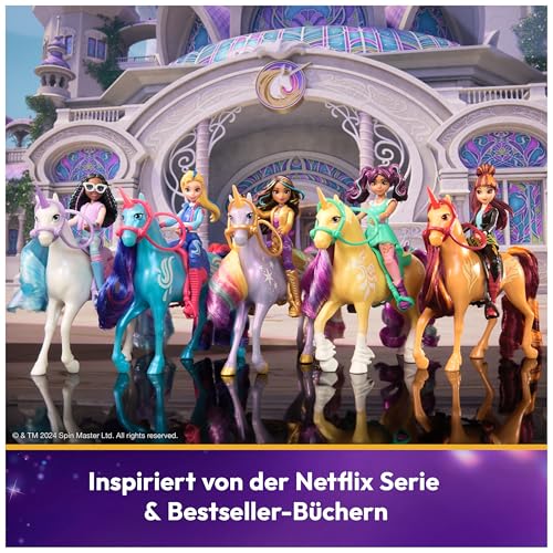 Unicorn Academy - Sophia und Licht-Magie Wildstar Set, ca. 12 cm Originalfiguren zur Netflix Serie, mit Mähne, Schweif sowie magischer Leuchtfunktion und Regenbogensternen, ab 4 Jahren