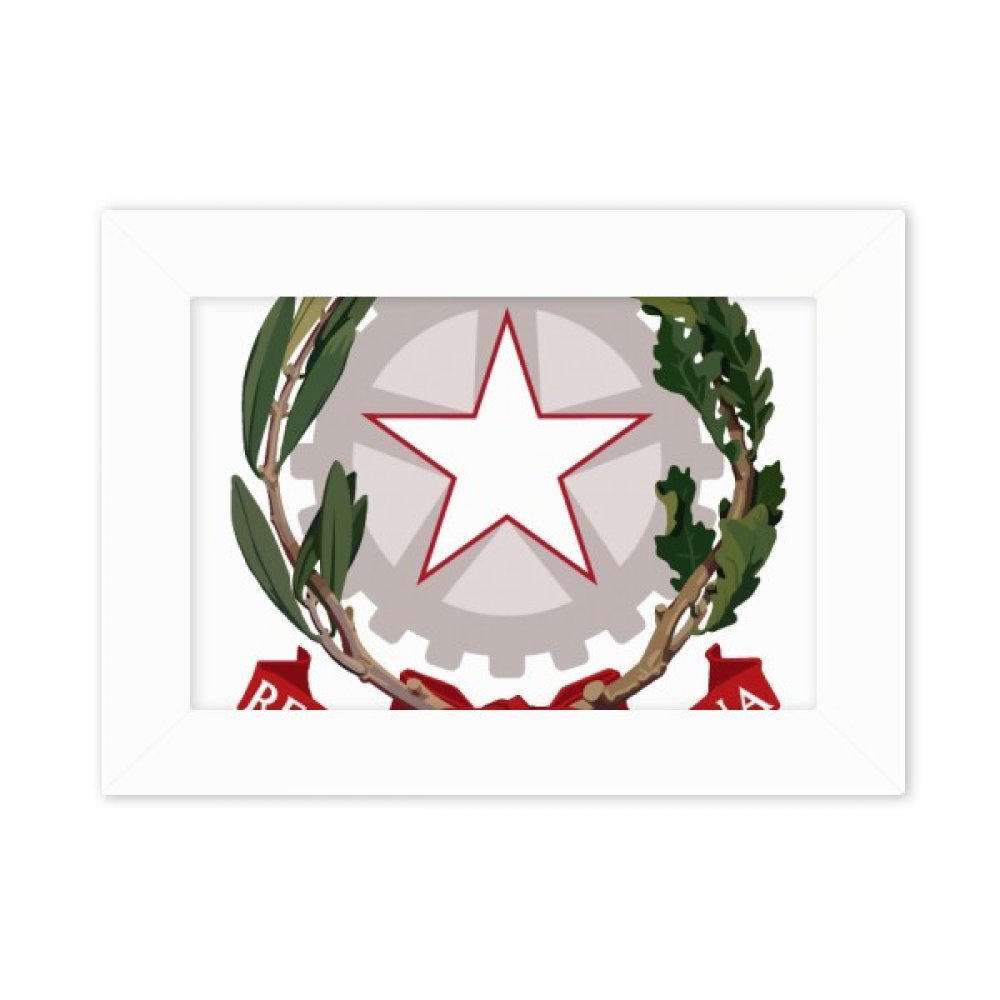 Cadre photo Italie 5X7 pouces image emblème national Europe de bureau multicolor et blanc