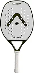 Raquete Beach Tennis Carbono 1K Matira Branca e Verde Alma Genius