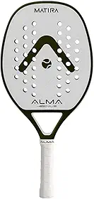 Raquete Beach Tennis Carbono 1K Matira Branca e Verde Alma Genius