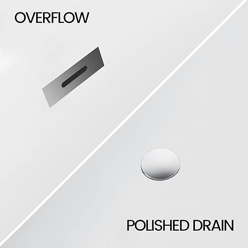 Miniatura 4 de Bañera independiente de 67 pulgadas, bañeras de acrílico blanco para adultos con desbordamiento y drenaje en cromo, certificado cUPC, perfecto para