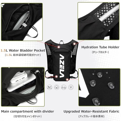 Image of Azarxis Running Water Bottles Flask BPA Free Leakproof Hydration Vest Packs Waist Belt Replacement for Triathlon Marathon Hiking Cycling Climbing Runner