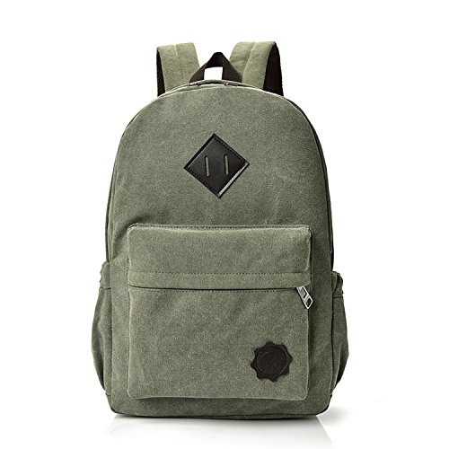 MeCool Hombre Mochilas Viaje Bolso Colegio Bandolera de Tela de Lona Marca de Monta?a Baratos Casual Escolares Deporte Bandolera para Sport Outdoor Daypack Verde