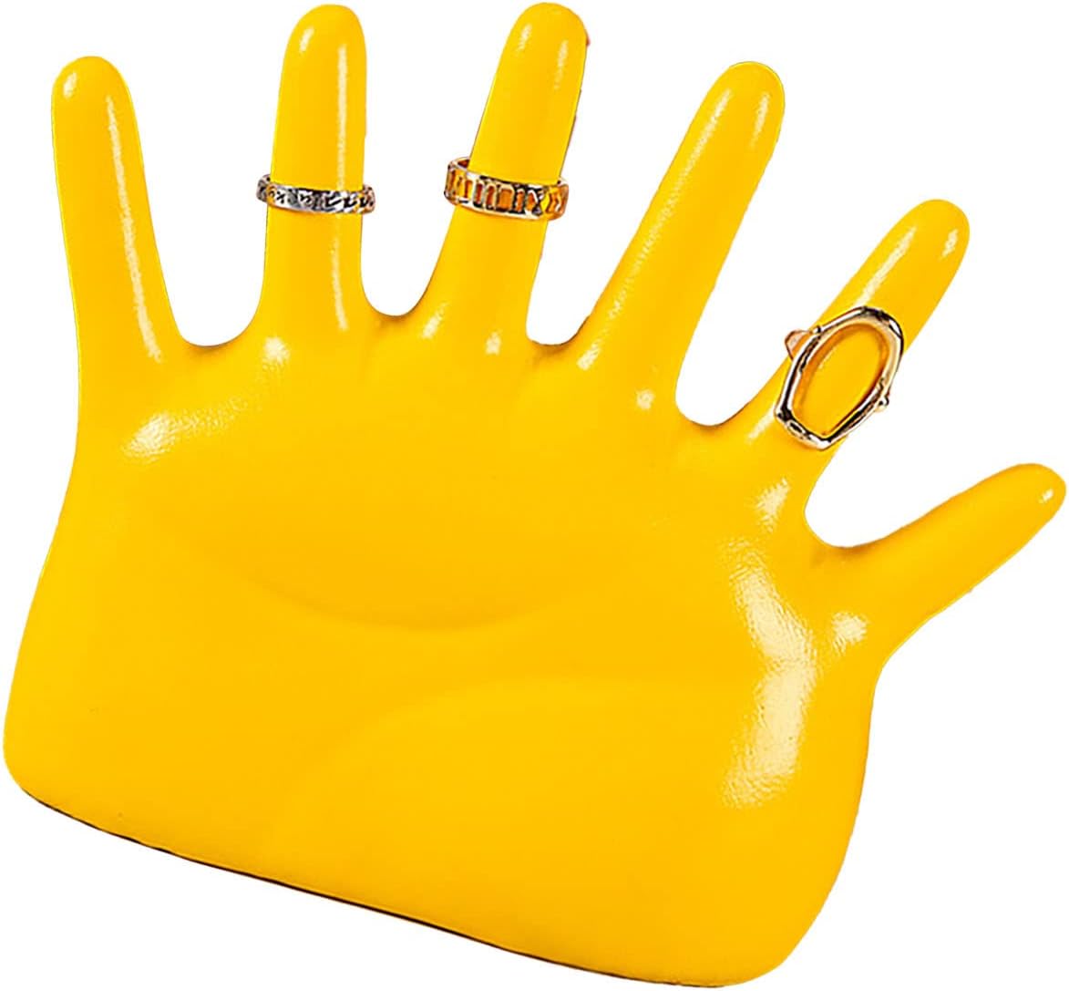 Hand Jewelry Holder, All Round Display Bracelet Ring Watch Jewelry Display Holder Stand Ring Support for Chain (yellow)