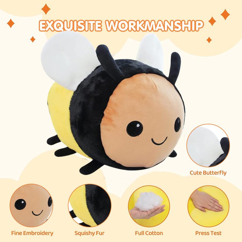 LGWJHCY Bienen Plüschtiere, Weiche Bienen Kuscheltier Spielfigur Plüsch, Bumblebee Plüsch Spielzeug, Tolles Geschenk für Jungen Und Mädchen Zum Fantasievollen Spielen.