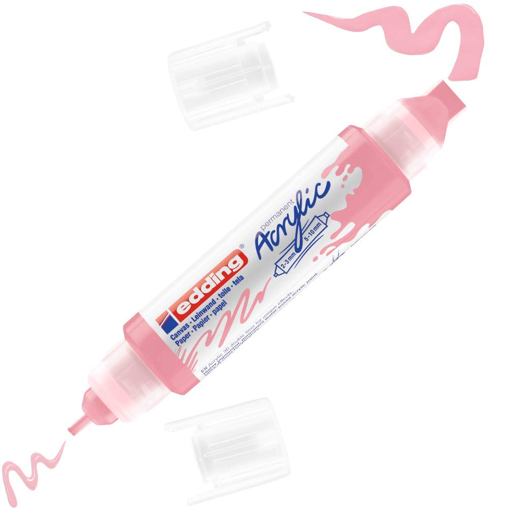 edding 5400 acrylic 3D double liner - rose - 1 acrylic colour tube - 2 nozzles 2-3,5-10mm - acrylic paints for canvas, painting boards and wood - waterproof acrylics in artist-quality colours — image 1