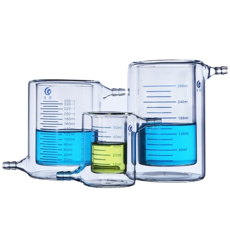 Bécher à double paroi en verre épais résistant à la chaleur, réacteur photocatalytique, équipement de laboratoire photocatalytique(2000ml)