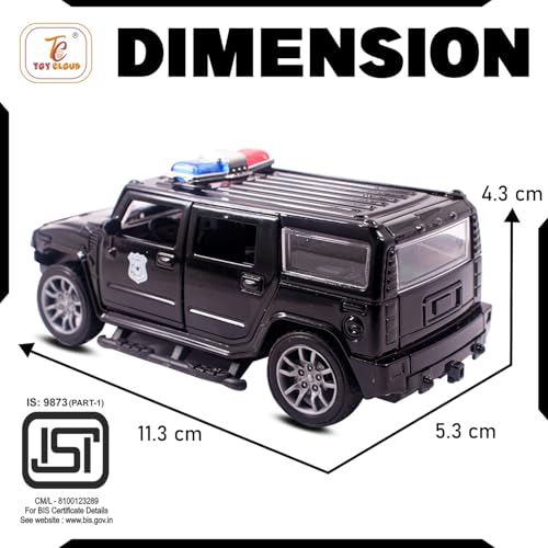 Image of Toy Cloud Hummer Police Car 1:32 Scale Die-Cast Metal Toy with Opening Doors and Pull Back Action Realistic Toy Car