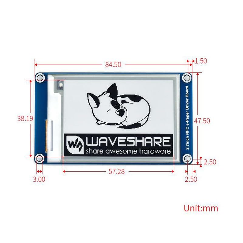 Modulo display NFC E-Ink da 2,7 pollici alimentato passivo, schermo elettronico di carta 264x176 pixel con aggiornamento wireless, etichetta digitale ad alta efficienza energetica per il
