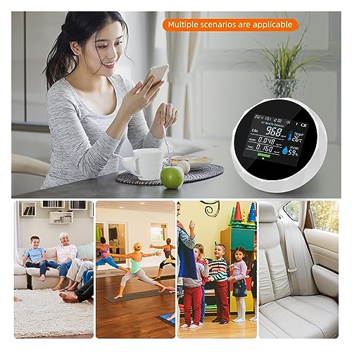Monitor de aire CO2 multifunción blanco con bluetooth medidor de gas 8