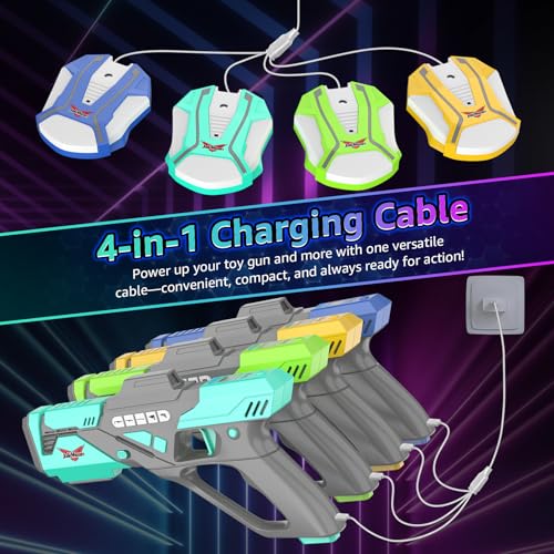 Image of Rechargeable Laser Tag Set with Vests, Upgrade Laser Tag Guns Set of 4 with Mist Spray Effect & LED Digital, Multi Player Toy for Teen Boys & Girls, Indoor&Outdoor Toy Play Game Gift,Ages 8+