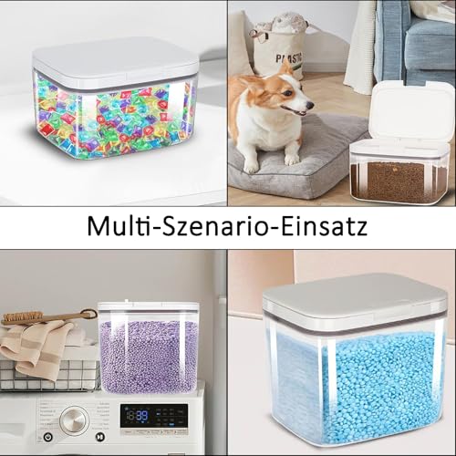 HXXWEUS Waschmittel Aufbewahrung, 4,5L Aufbewahrungsboxes mit Deckel, Waschpulverbehälter mit Luftdichtem Deckel, Aufbewahrungsbox Schnappverschlüsse,Waschpulver Aufbewahrungsbox, für Zuhause, Büro