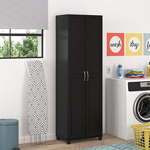 Image of SystemBuild Evolution Kendall 24 inch Engineered Wood Utility Storage Cabinet Black