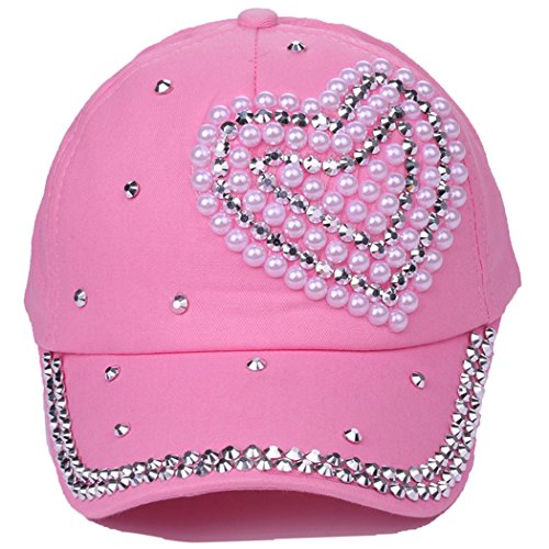 Image of Adjustable Women Men Bling Rhinestone Denim Baseball Cap Hat