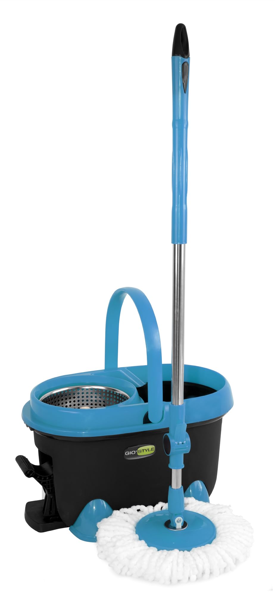 GioStyle, Spin Mop 360, Lavapavimenti - Set per la Pulizia con Cesto Azionabile a Pedale e Manico Regolabile, 49x29x28 cm, Colori Assortiti, 1 Unità