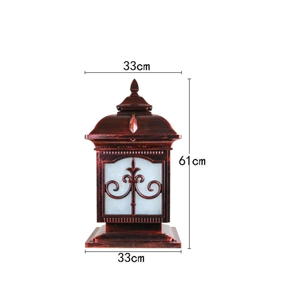 Lámpara de Poste al Aire Libre Retro IP55 Lámpara de Columna de bolardo de Aluminio Impermeable Luz de Pilar de Seguridad Exterior Iluminación E27 para Villa Porche Jardín Patio Camino Calle