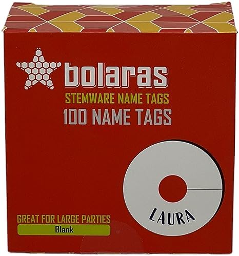 Bolaras Stemware Drink Name Tags for Wine Glasses (100 Tags), Champagne Flutes, or Cocktails, Cute DIY Identification Markers, Disposable Paper Tag for Party Guests - Blank image 5