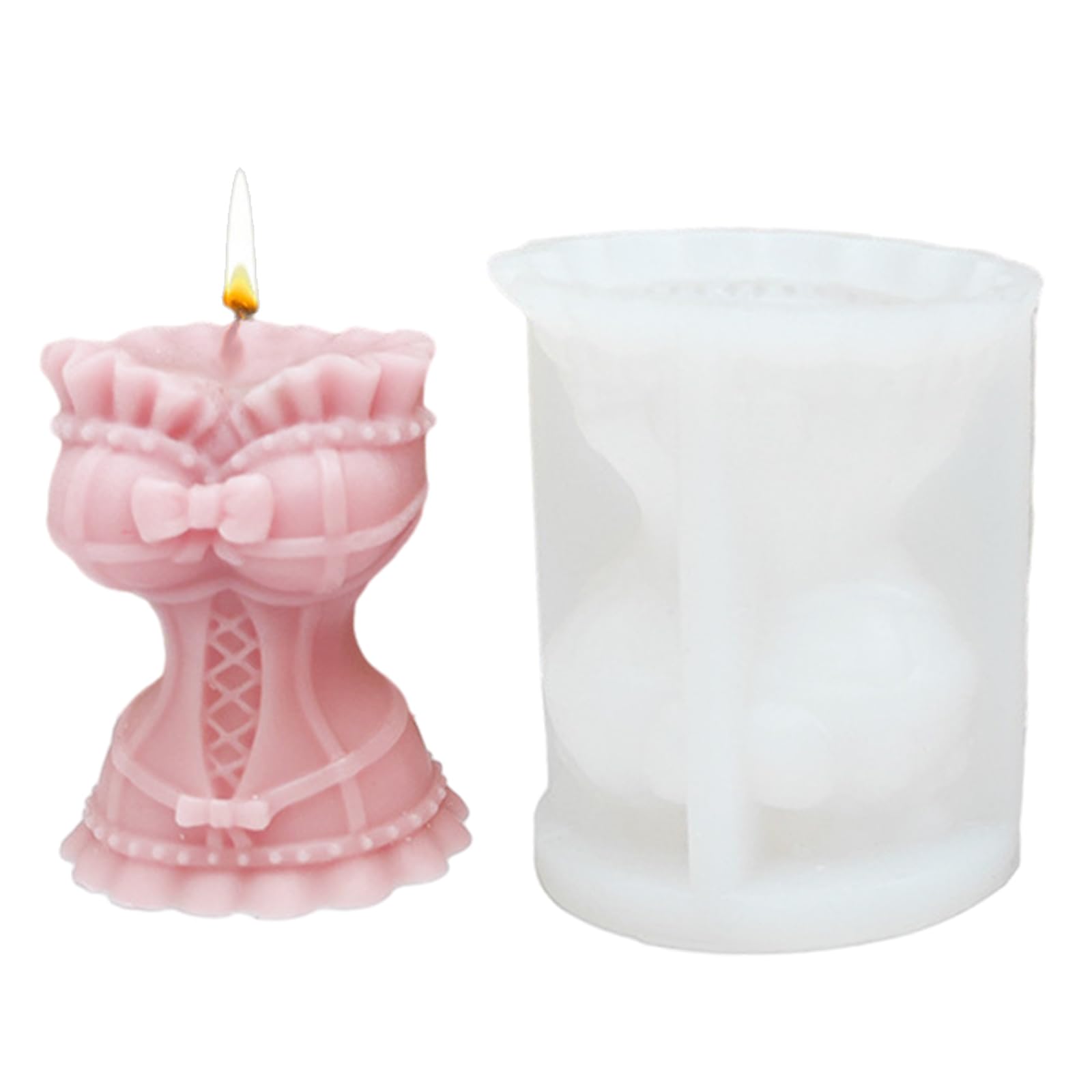 Moule à bougie robe de femme silicone démoulage facile sans casse