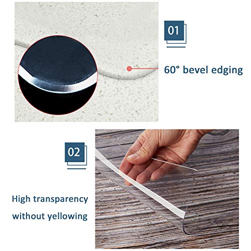 Nappe transparente PVC anti-rayure 60x140 cm pour protéger votre table - 4