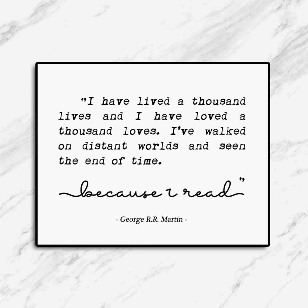 I Have Lived A Thousand Lives, Library Art Print, Typography Book Print, Home and Office Decor, Study Decor, Classroom Wall Art, 8 x 10 Inches Unframed - Image 6