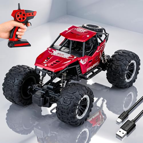 Image of Zest 4 Toyz Remote Control Car Toy for Kids | Rock Crawler Monster Truck Drift RC Car | 100+ft Range 2.4GHz Remote | Rechargeable Battery | Type-C USB | 2WD Off-Road Climbing Racing Car
