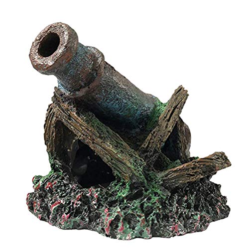 POPETPOP Canon de pirate en résine pour décoration d'aquarium - Accessoire pour aquarium