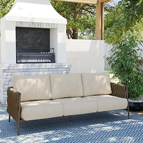 East Oak PCSLC23003 Life Chatter Outdoor Sofa, Outdoor Furniture 3 Seats With Waterproof Thick Cushions, Modern Patio Sofa Deep Seating thumb #4